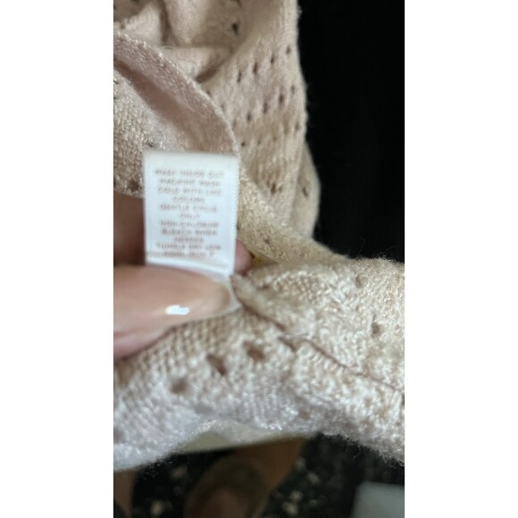 Lauren Conrad 3/4 Bell Sleeves Hem Crochet Knit Relaxed‎ Fit Blush Top romantic - Picture 5 of 5